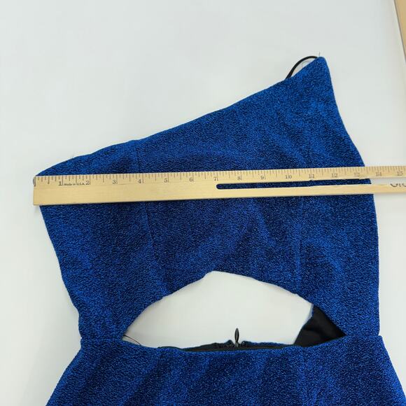 Hello Molly Dress Womens 6 Blue Craving You Deserve Cutout Mini One Shoulder - Picture 11 of 13